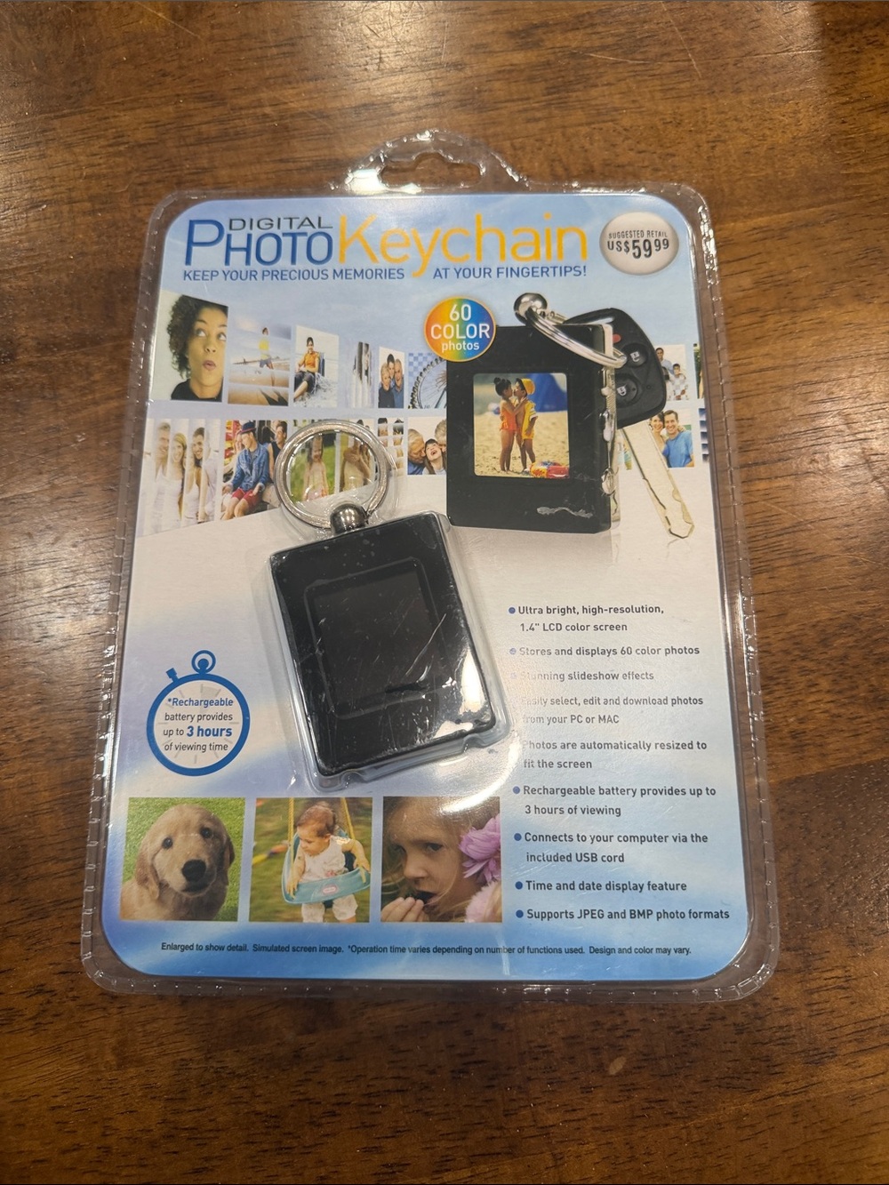 Black Digital Photo Keychain Viewer - Portable Photo Display